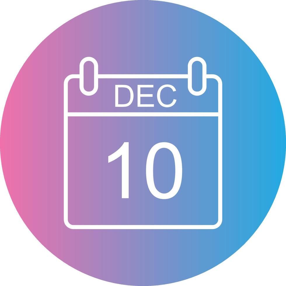 December Line Gradient Circle Icon vector