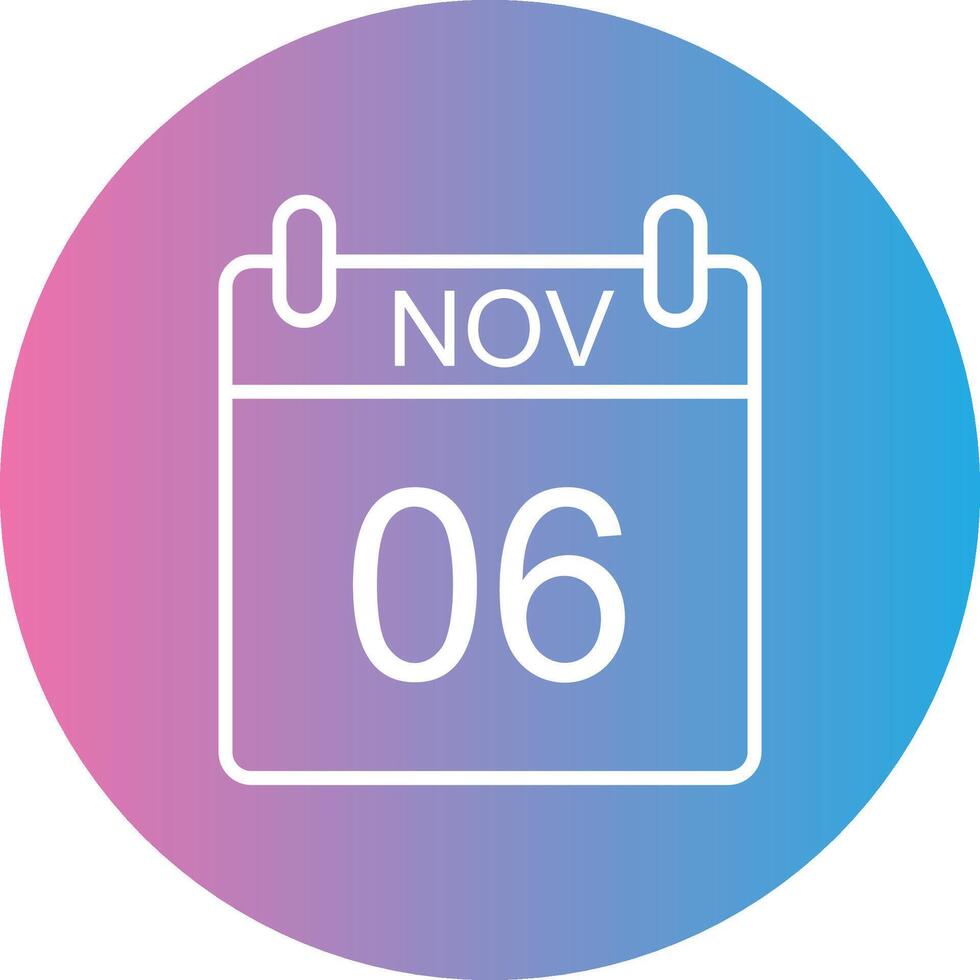 November Line Gradient Circle Icon vector