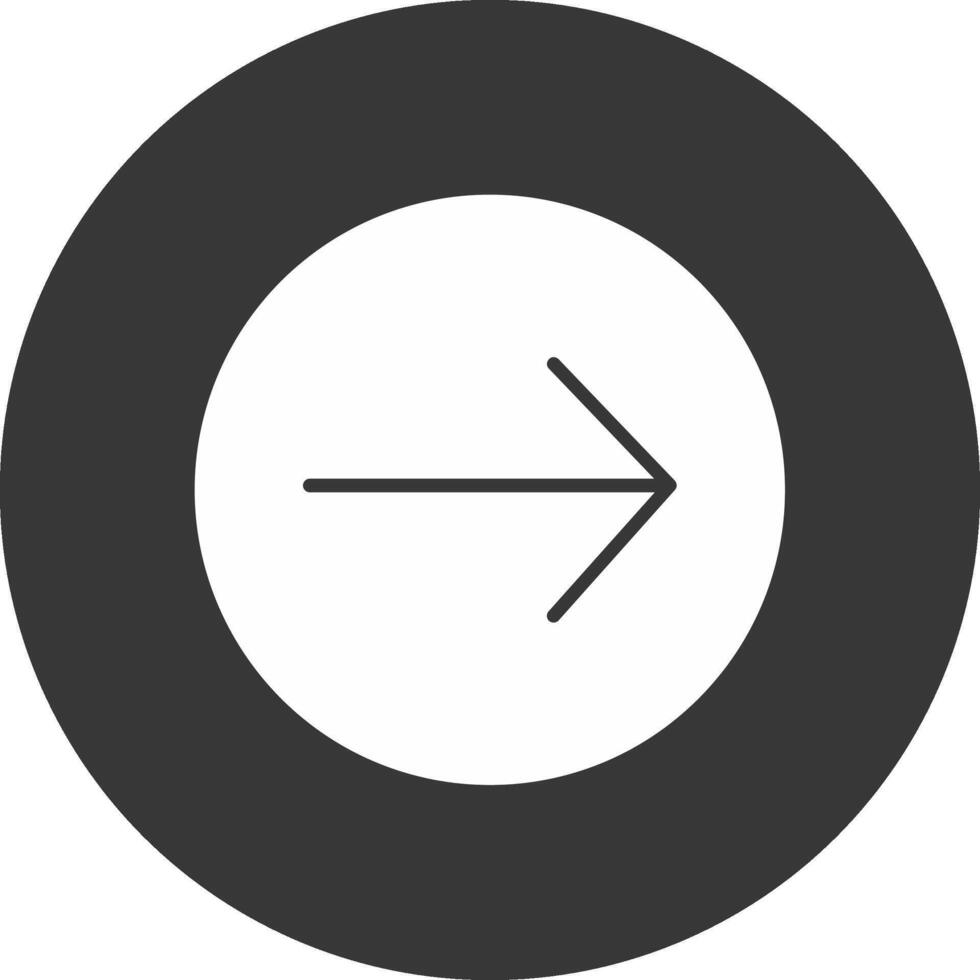 Right Arrow Glyph Inverted Icon vector