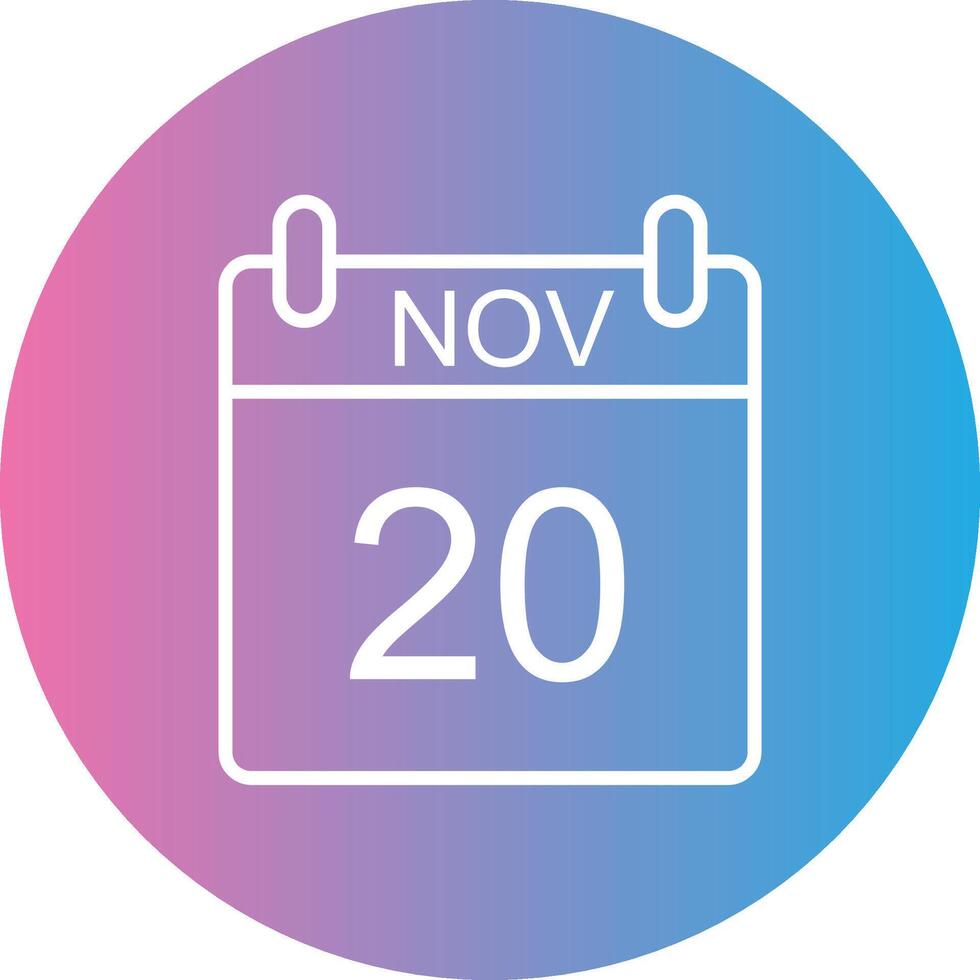 November Line Gradient Circle Icon vector