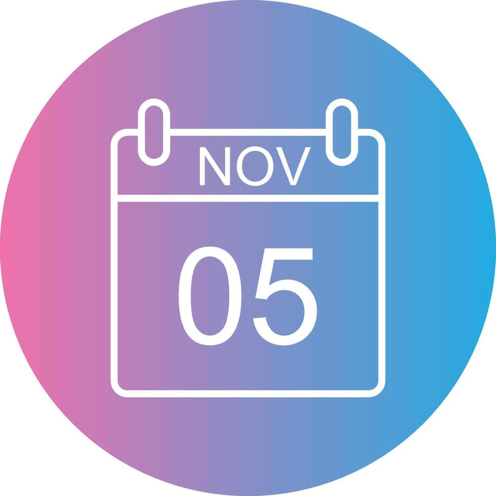 November Line Gradient Circle Icon vector