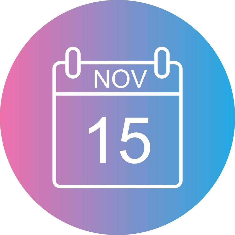 November Line Gradient Circle Icon vector