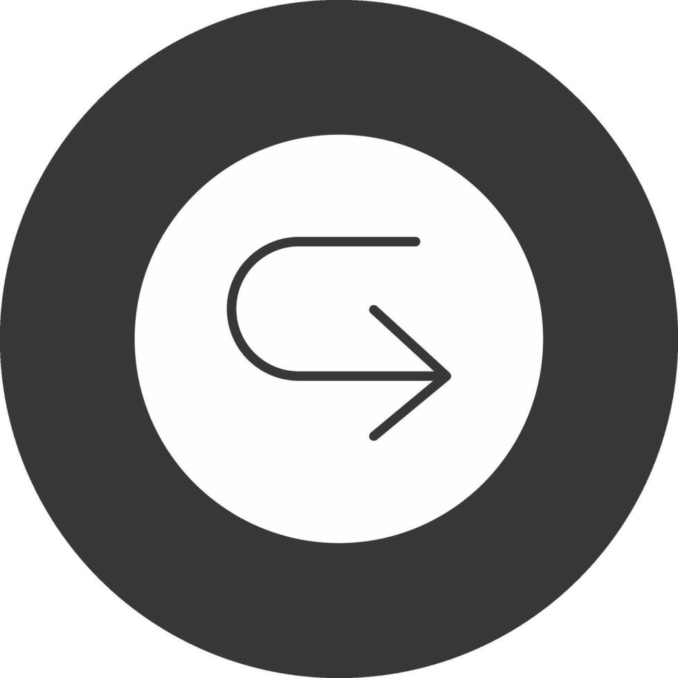 U Turn Glyph Inverted Icon vector