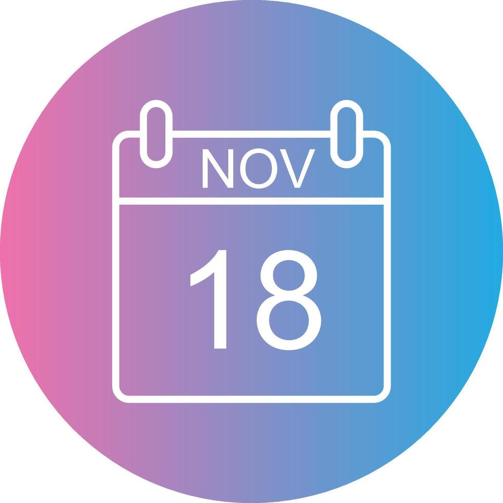 November Line Gradient Circle Icon vector
