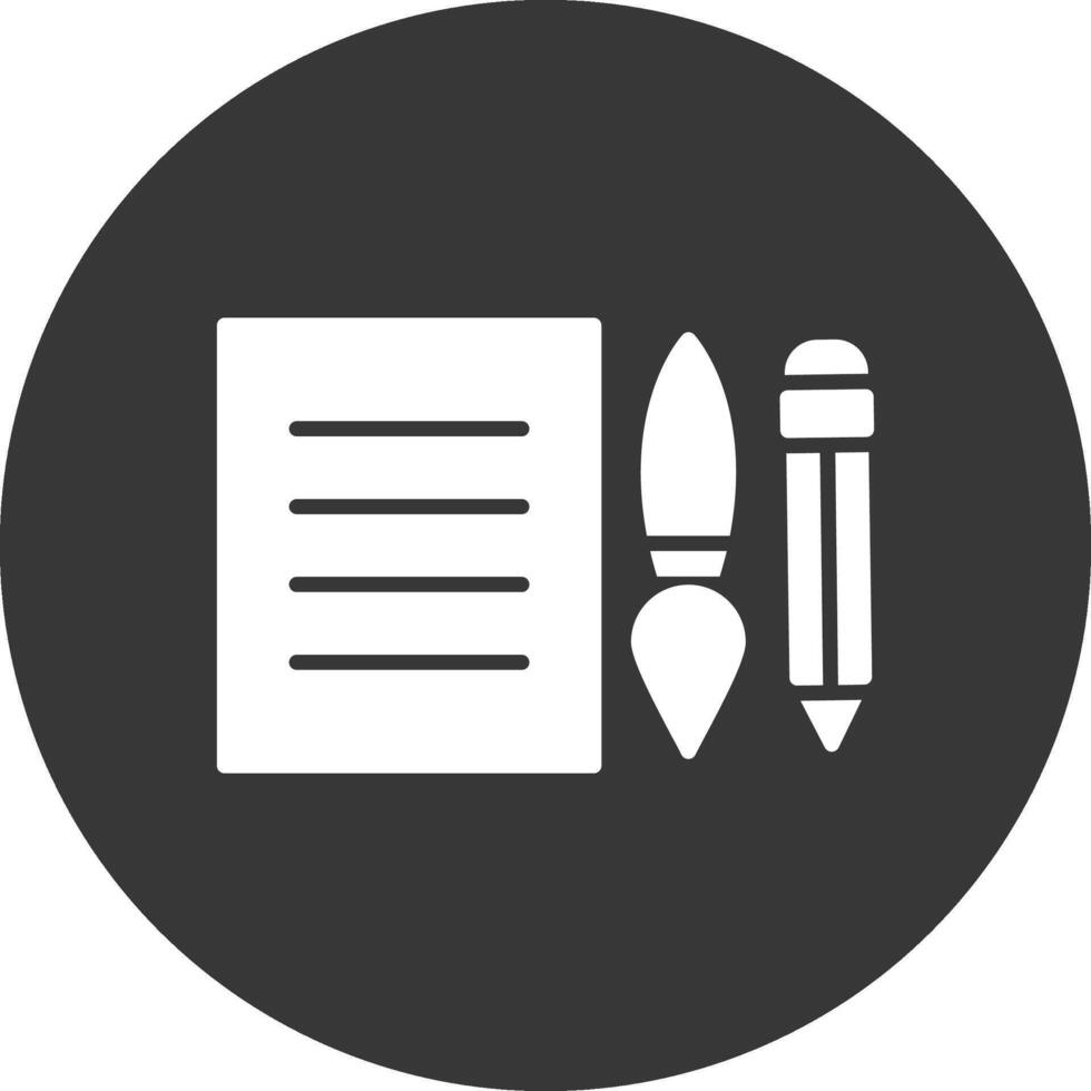 Edit Tools Glyph Inverted Icon vector