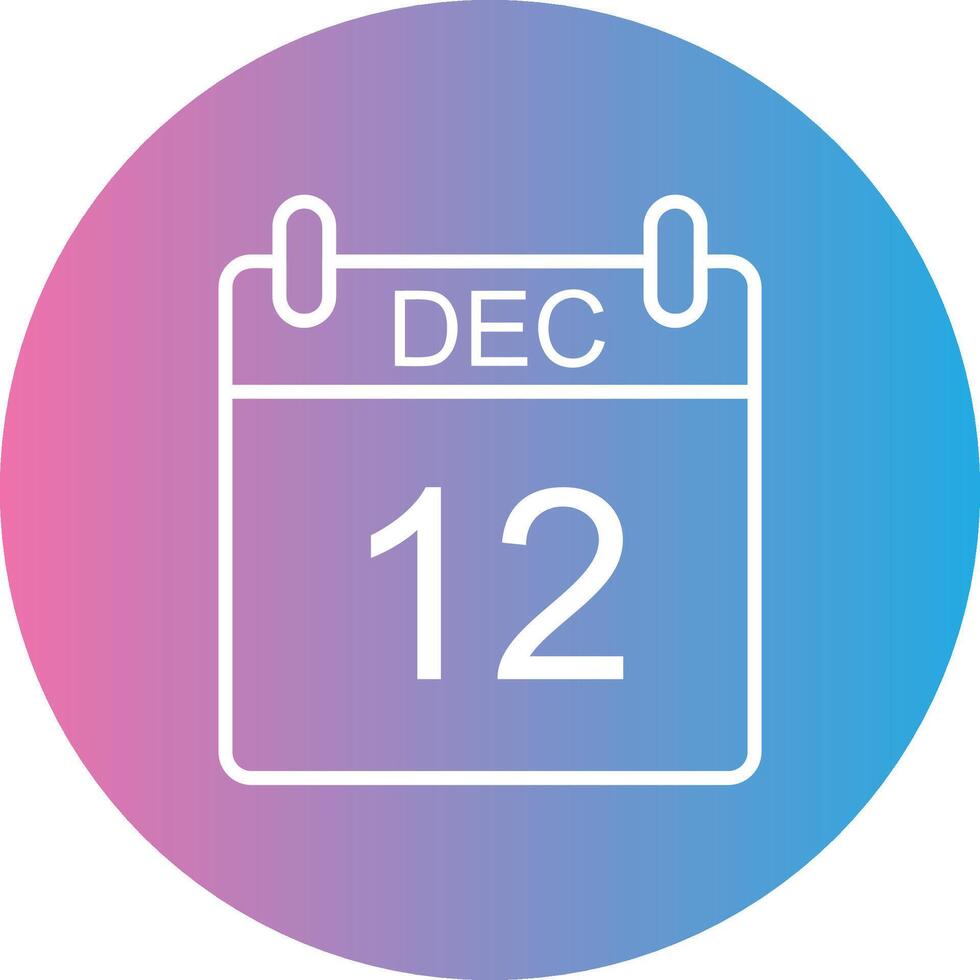 December Line Gradient Circle Icon vector