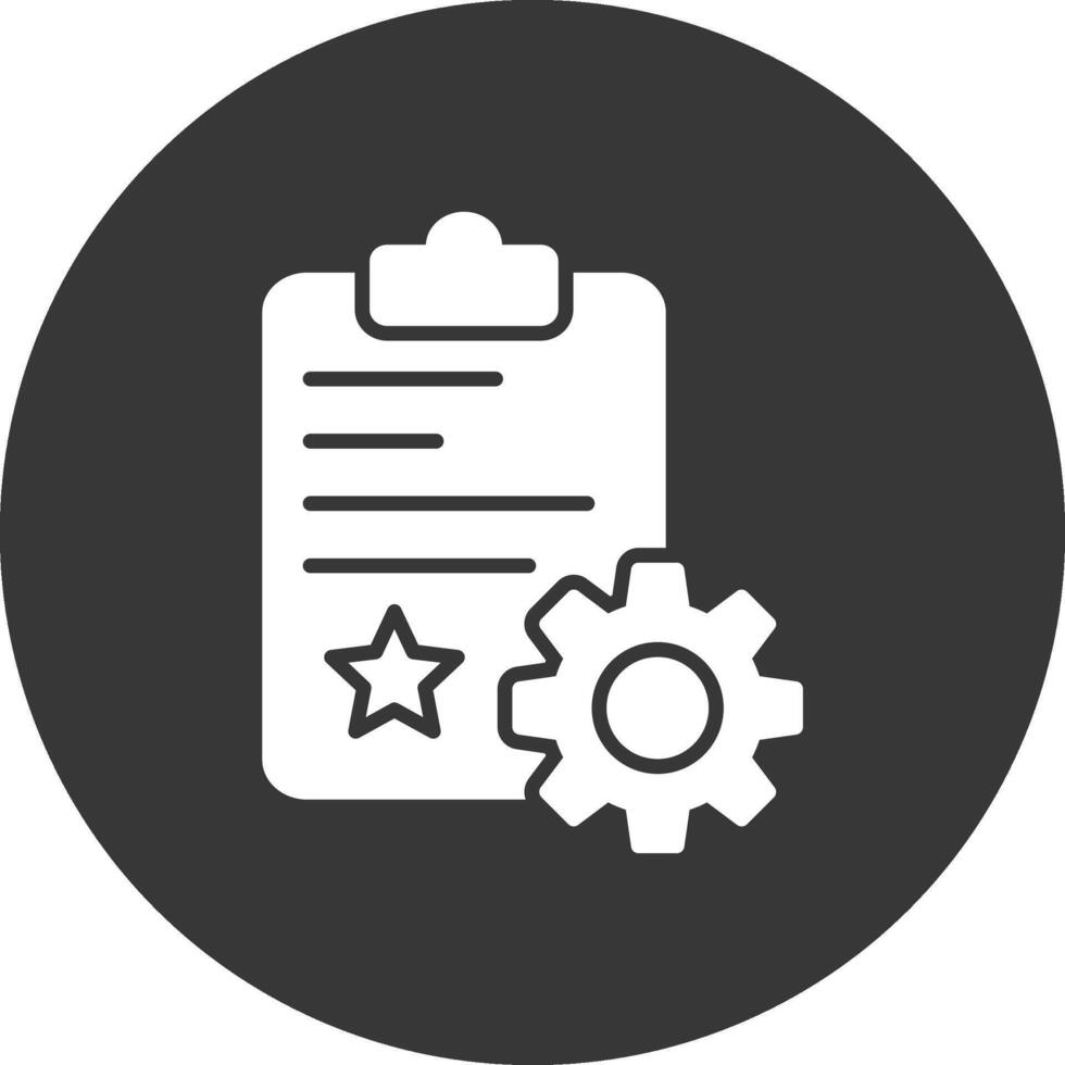 Quality Control Glyph Inverted Icon vector