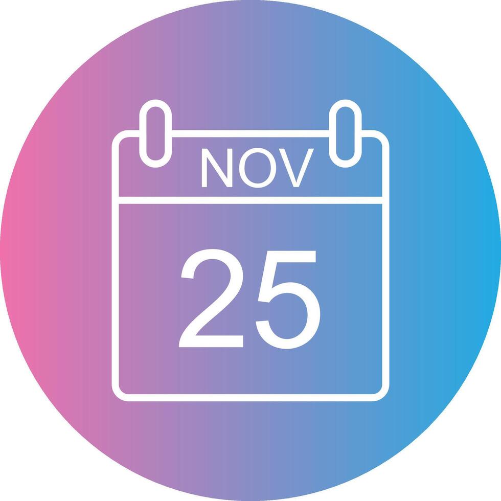 November Line Gradient Circle Icon vector