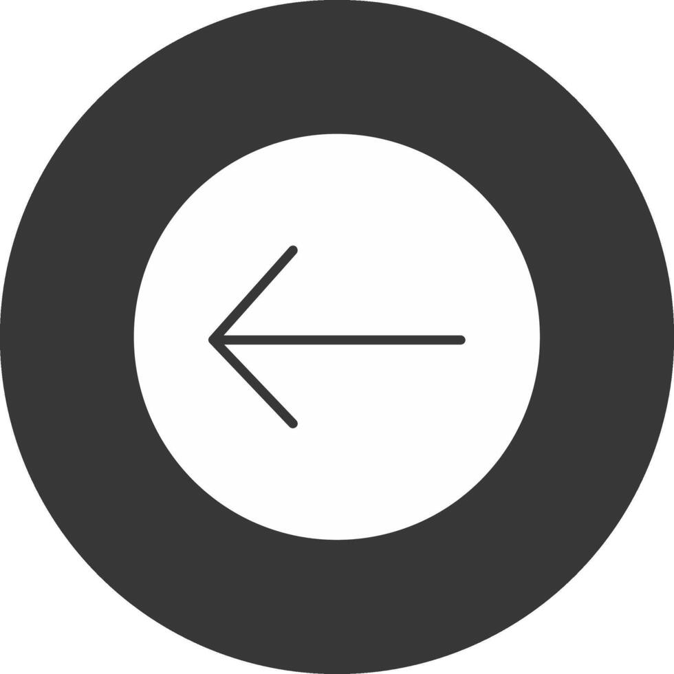 Left Arrow Glyph Inverted Icon vector