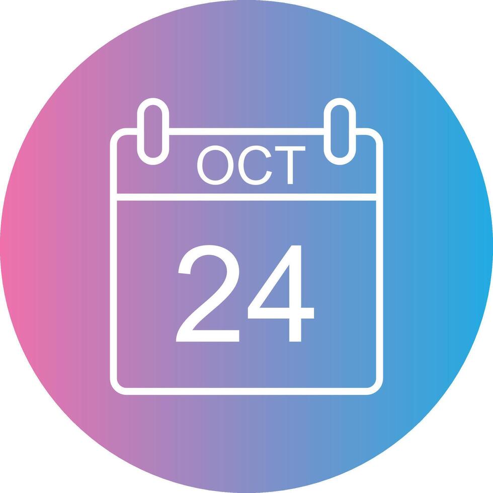 October Line Gradient Circle Icon vector