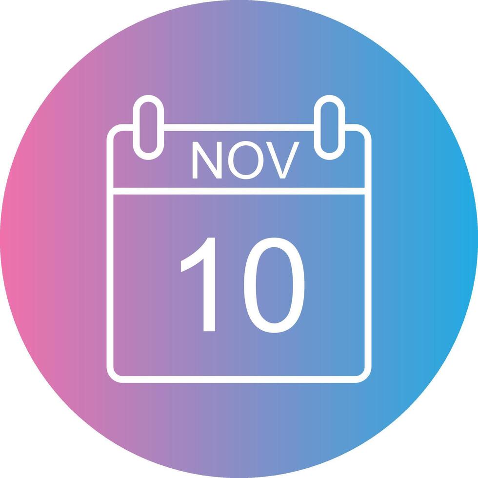 November Line Gradient Circle Icon vector