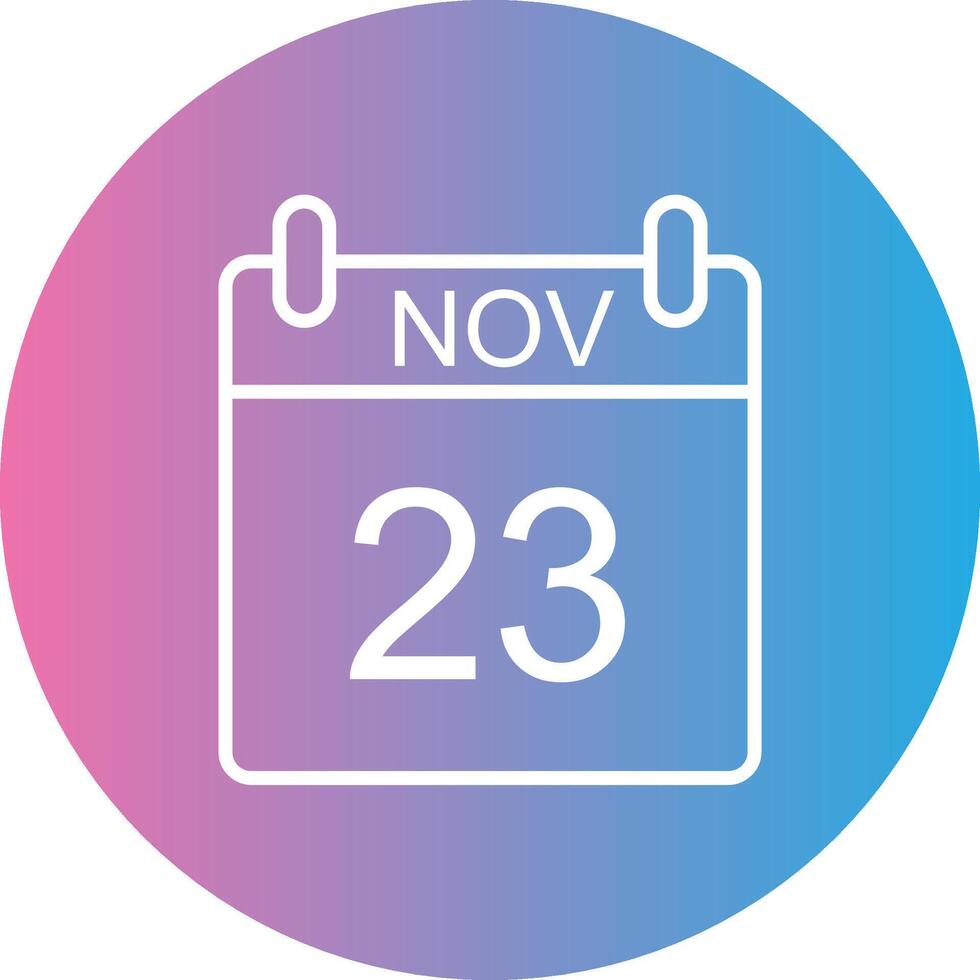 November Line Gradient Circle Icon vector