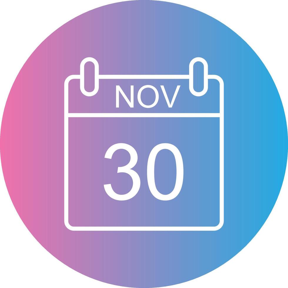 November Line Gradient Circle Icon vector