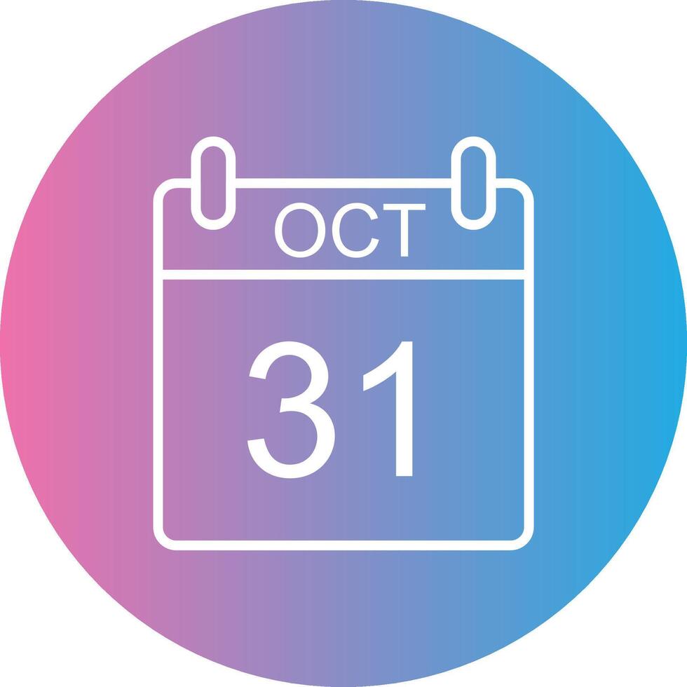 October Line Gradient Circle Icon vector