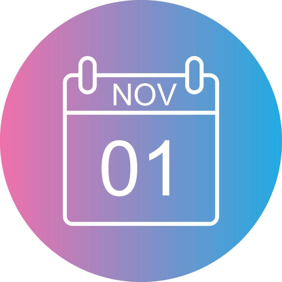 November Line Gradient Circle Icon vector