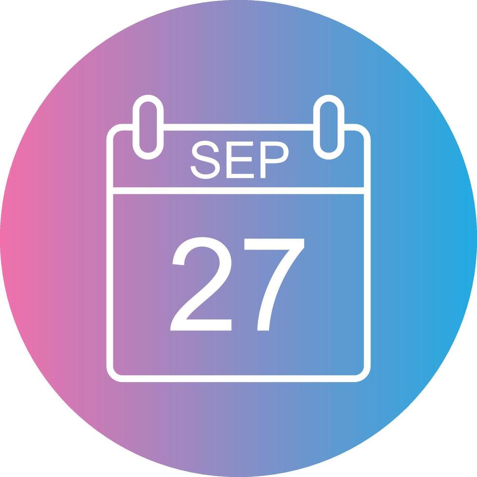 September Line Gradient Circle Icon vector