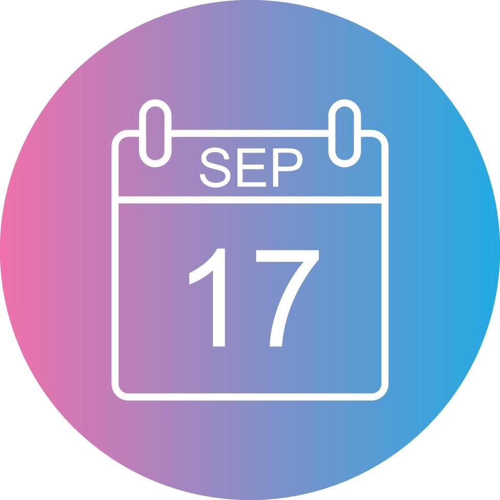 September Line Gradient Circle Icon vector