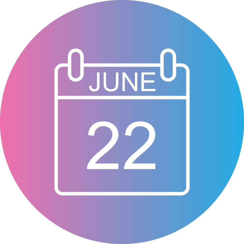 June Line Gradient Circle Icon vector