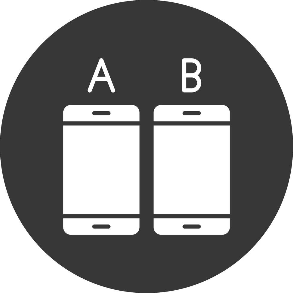 Ab Testing Glyph Inverted Icon vector