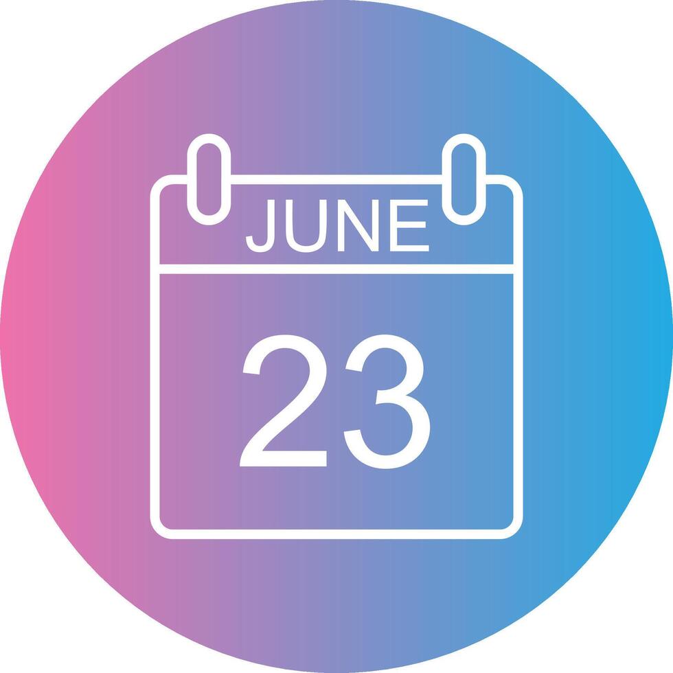 June Line Gradient Circle Icon vector