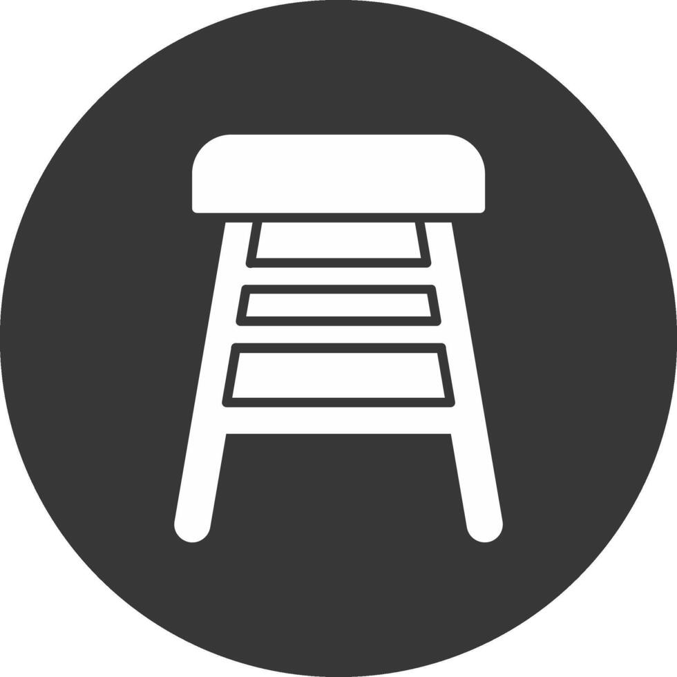Bar Stool Glyph Inverted Icon vector