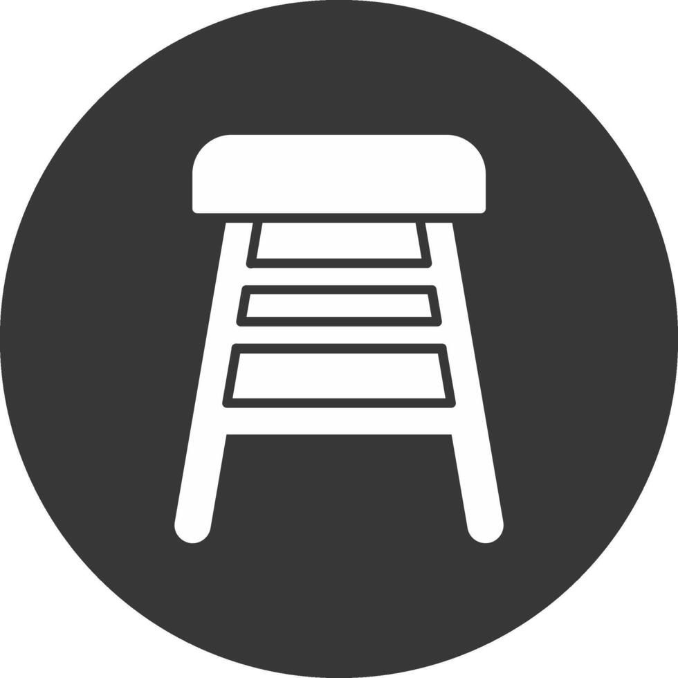 Bar Stool Glyph Inverted Icon vector