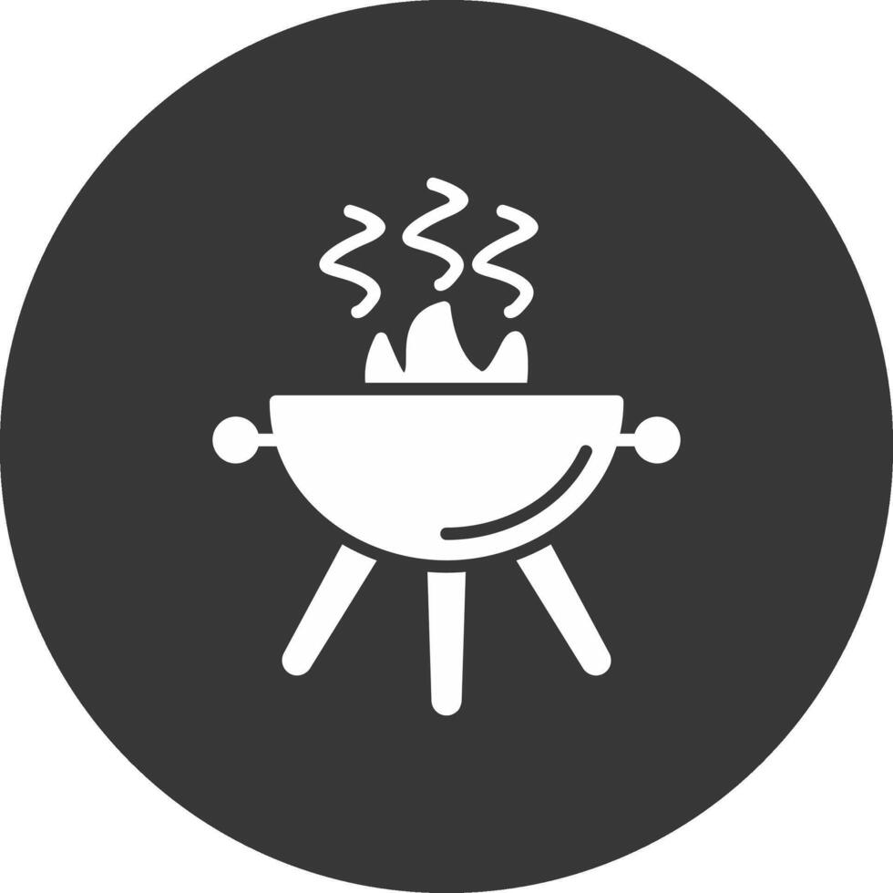 Grill Glyph Inverted Icon vector