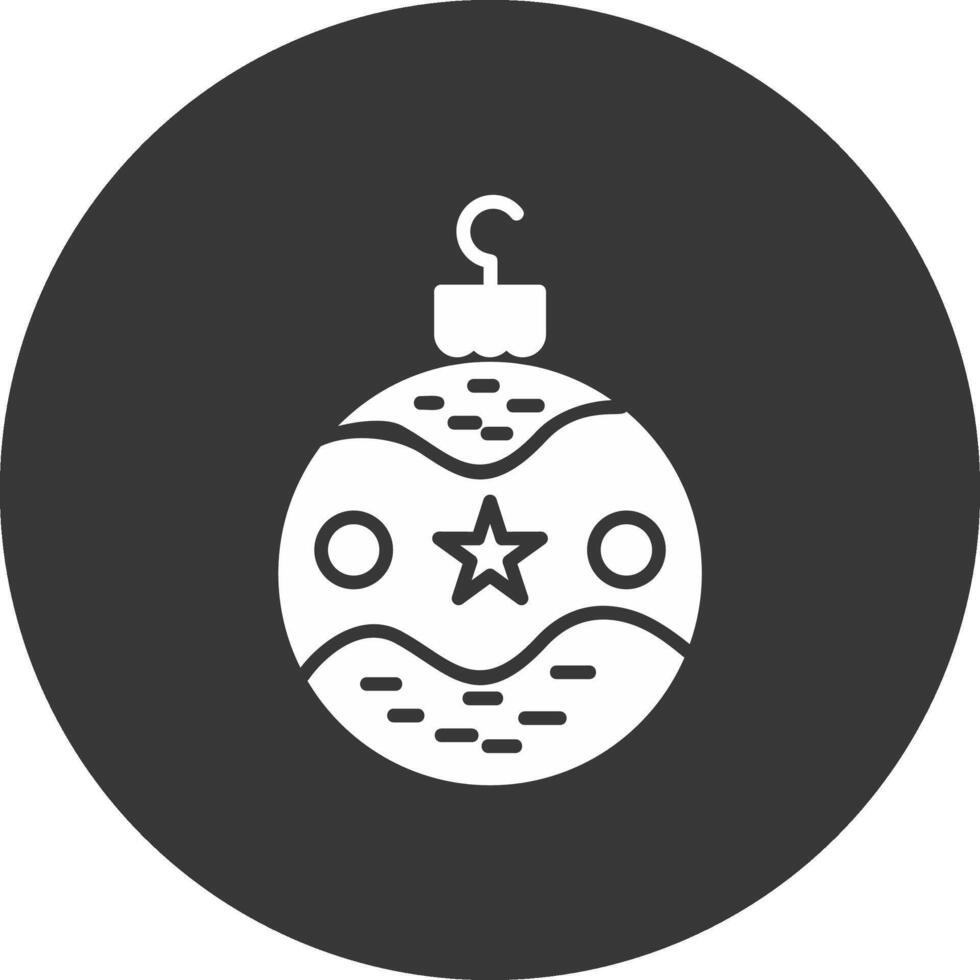 Bauble Glyph Inverted Icon vector