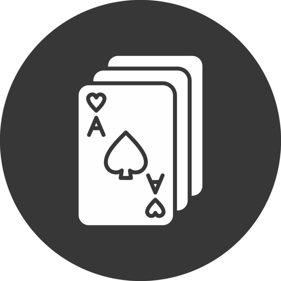 Card Game Glyph Inverted Icon vector