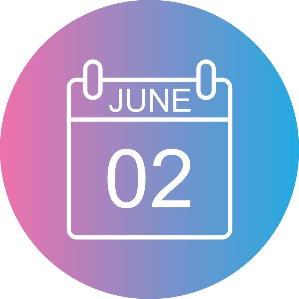 June Line Gradient Circle Icon vector