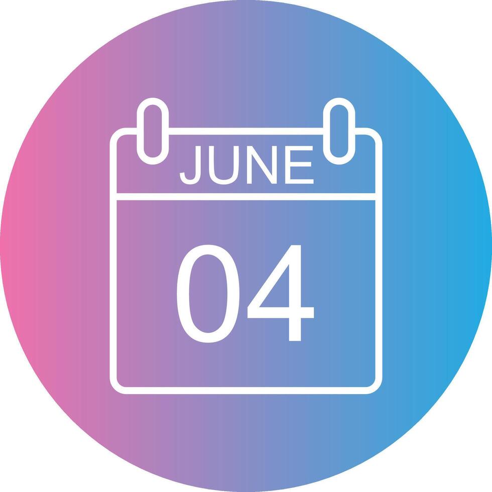 June Line Gradient Circle Icon vector