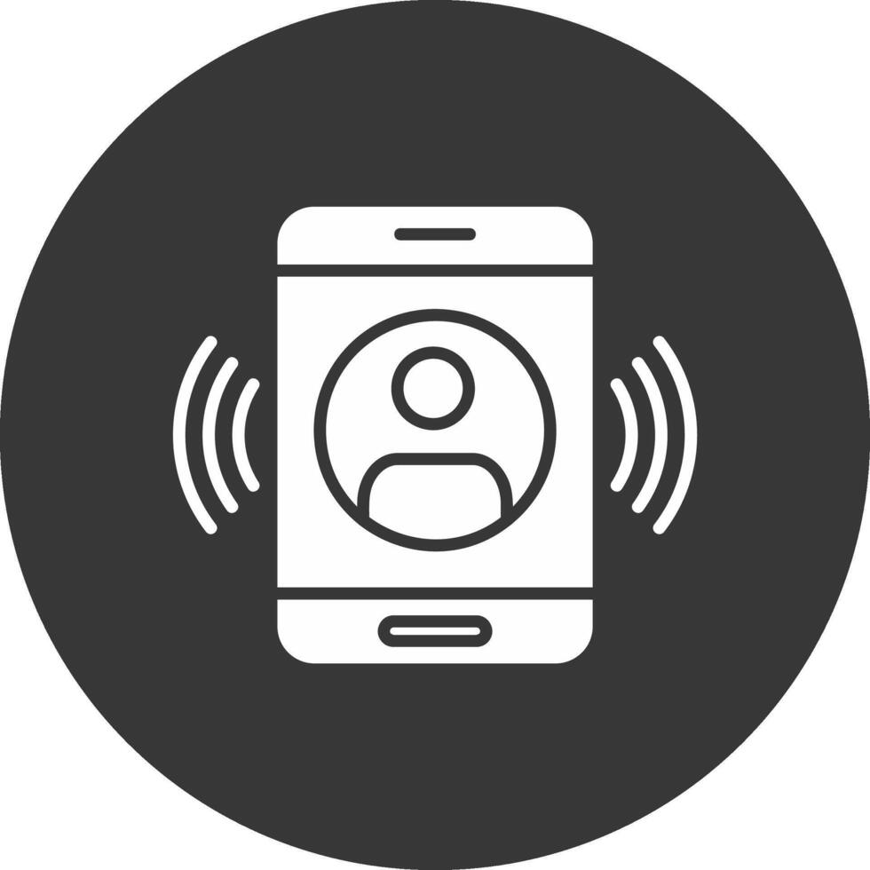 Call Glyph Inverted Icon vector