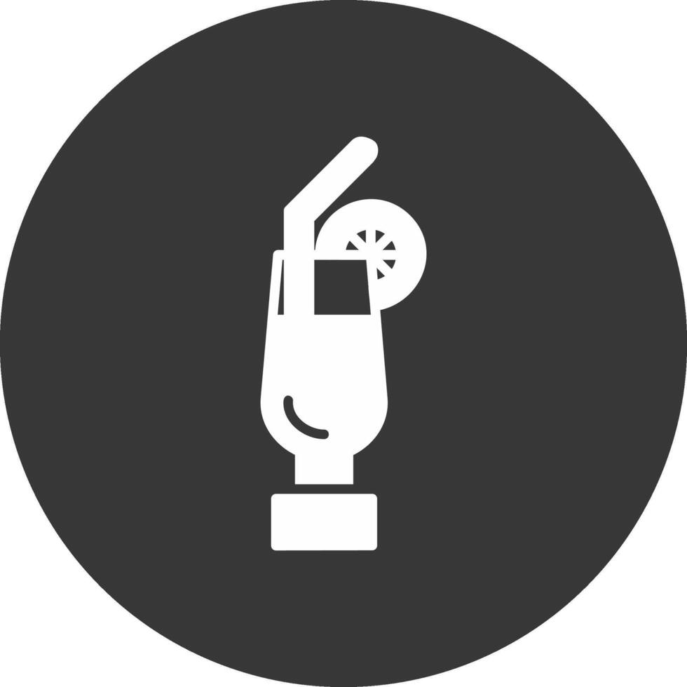 Cocktail Glyph Inverted Icon vector