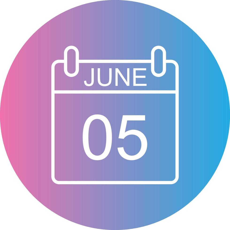 June Line Gradient Circle Icon vector