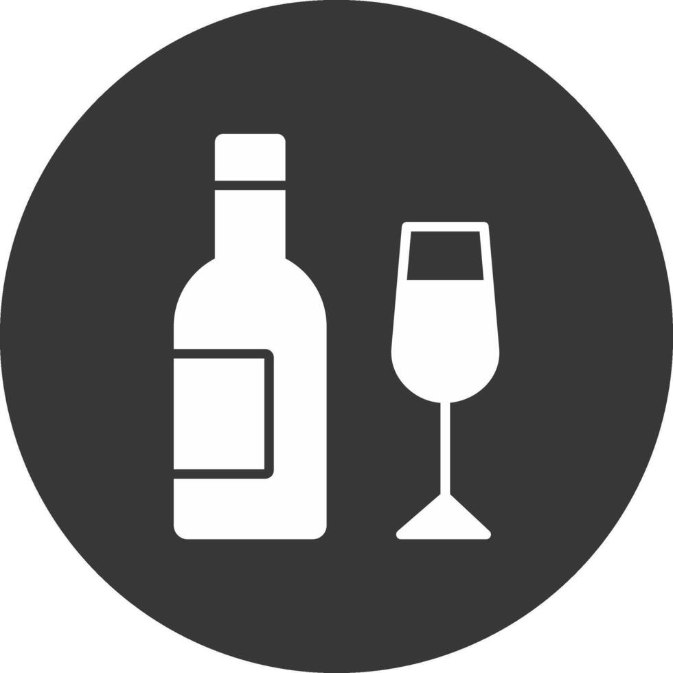 Champagne Glyph Inverted Icon vector
