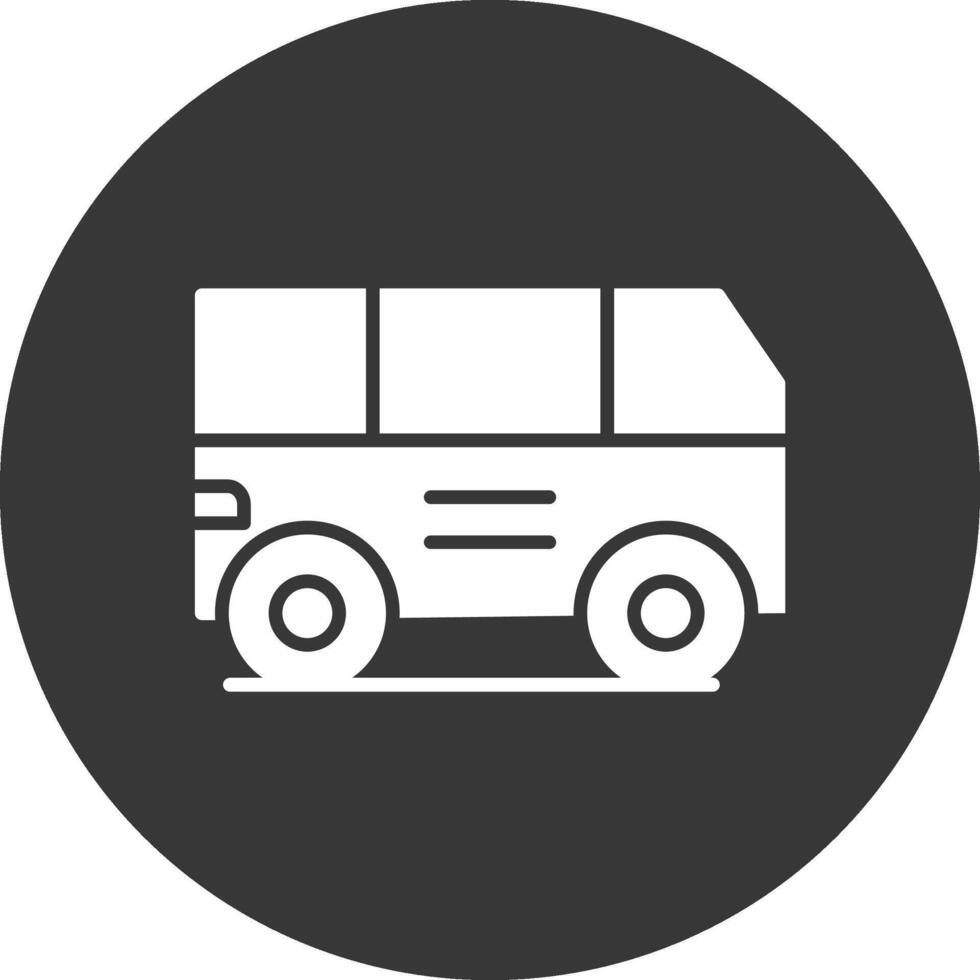 Van Glyph Inverted Icon vector