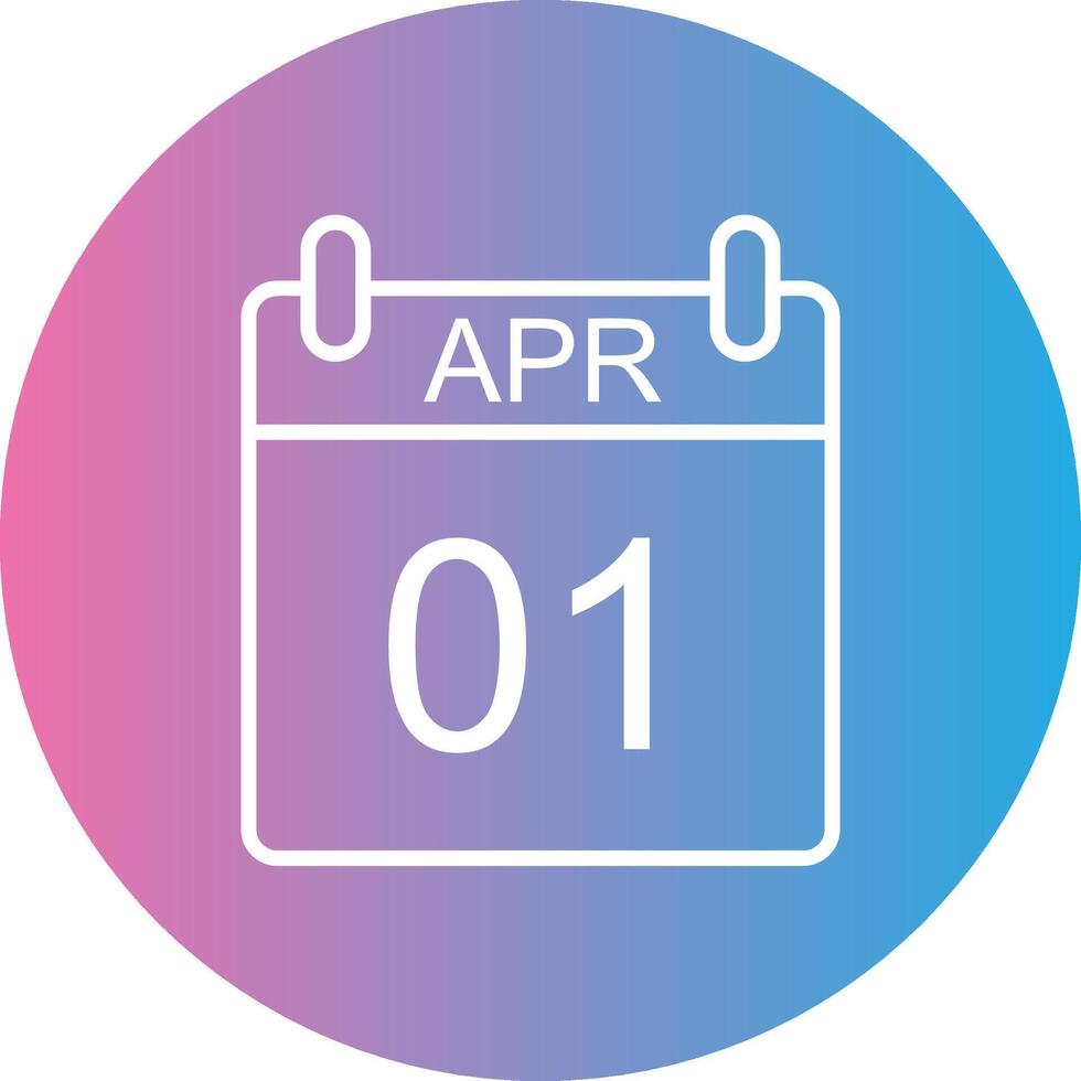 April Line Gradient Circle Icon vector