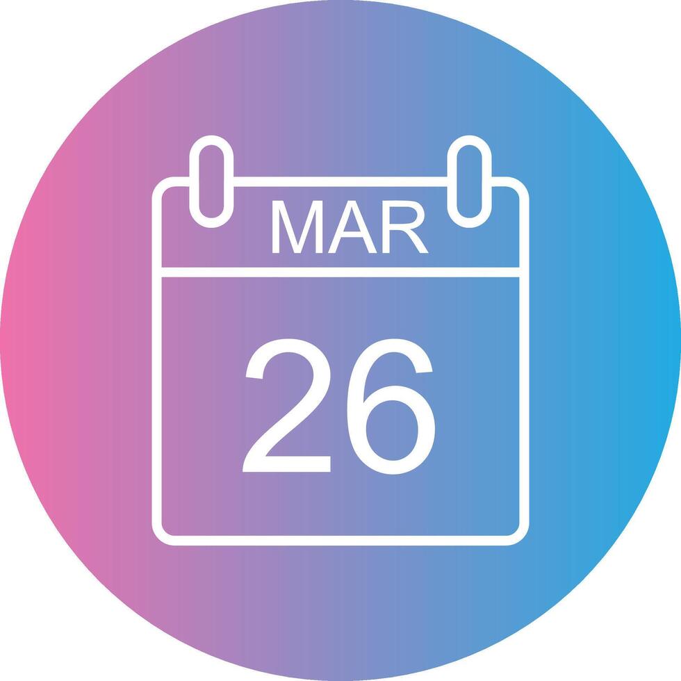 March Line Gradient Circle Icon vector