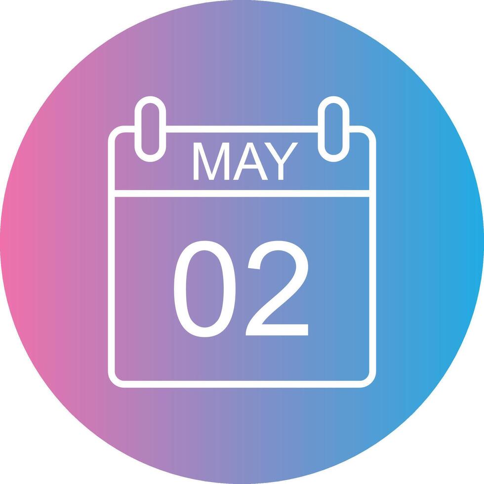 May Line Gradient Circle Icon vector