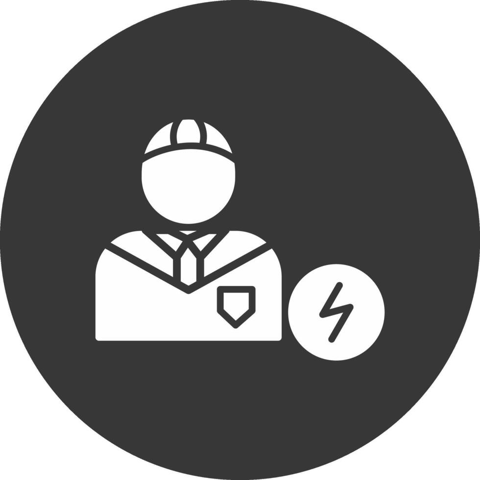 Electrician Glyph Inverted Icon vector