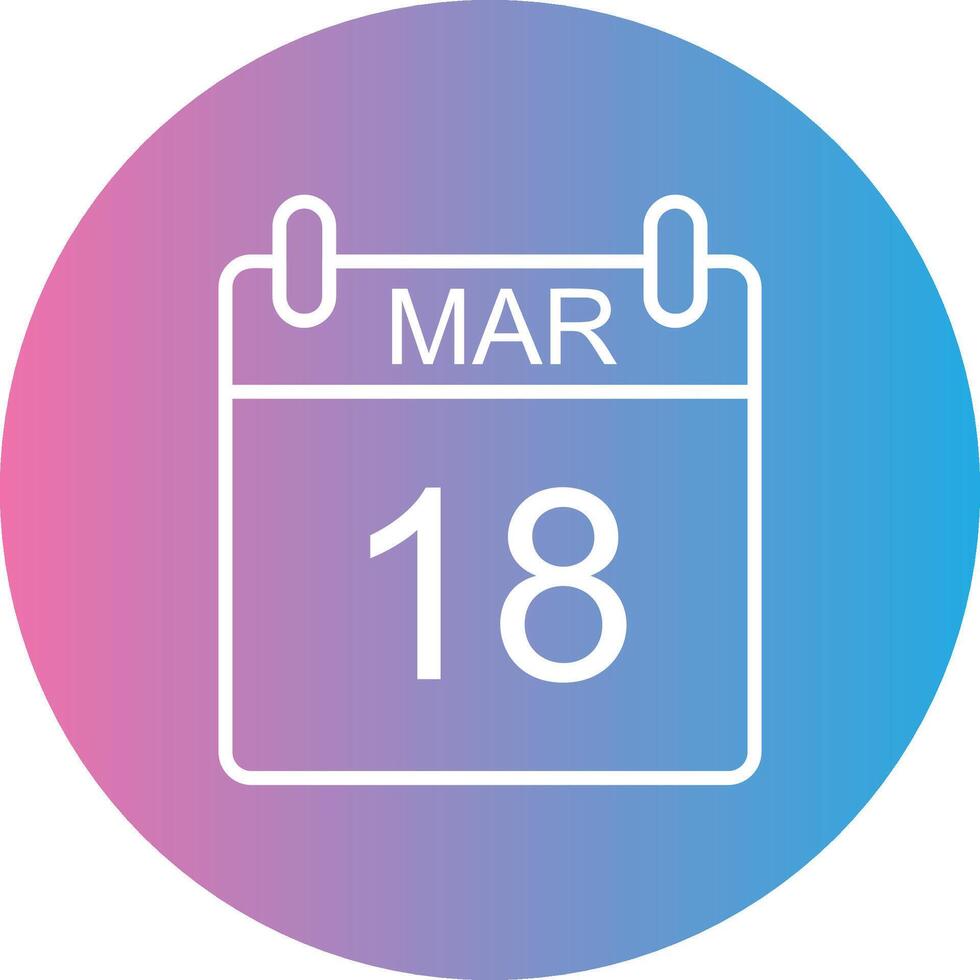 March Line Gradient Circle Icon vector