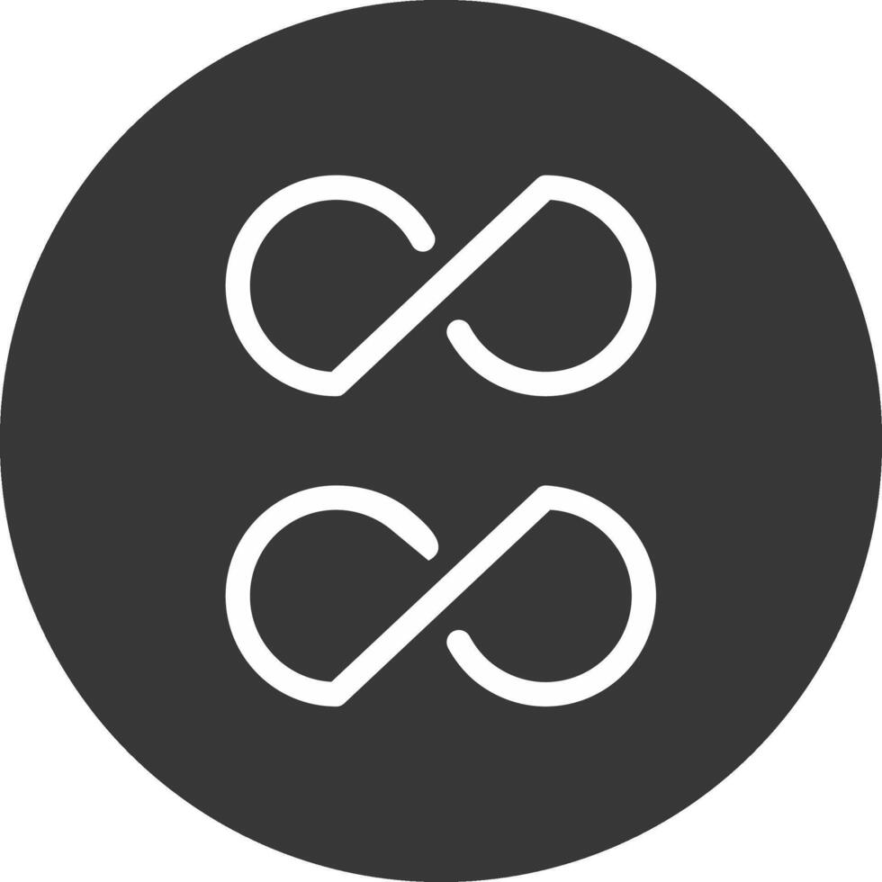 Infinity Glyph Inverted Icon vector