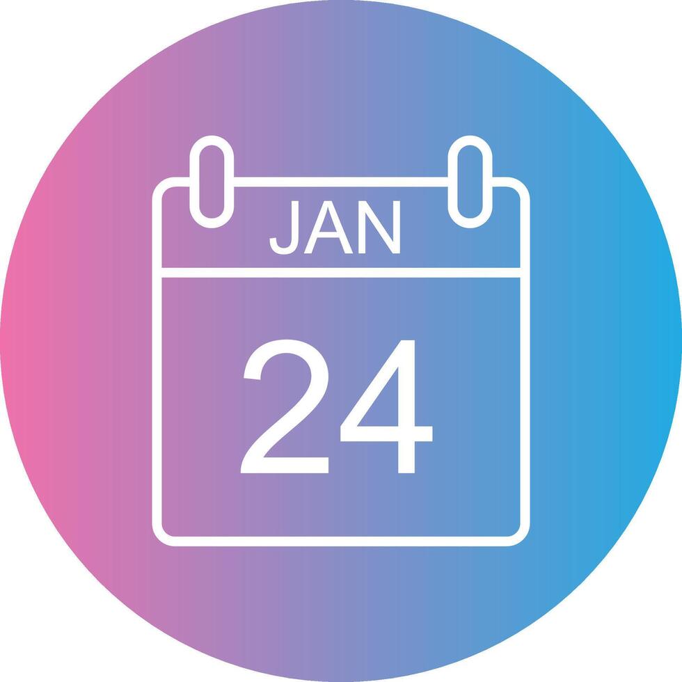 January Line Gradient Circle Icon vector