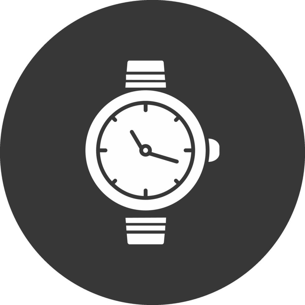 Watch Glyph Inverted Icon vector