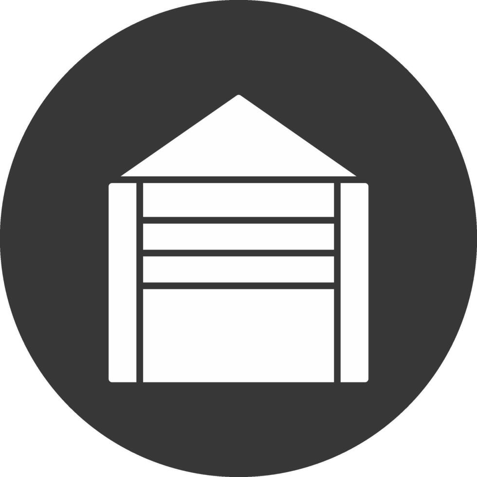 Garage Glyph Inverted Icon vector