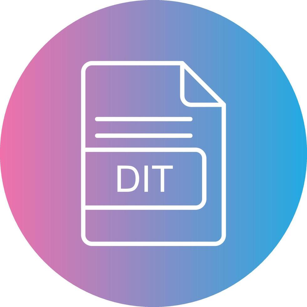 DIT File Format Line Gradient Circle Icon vector