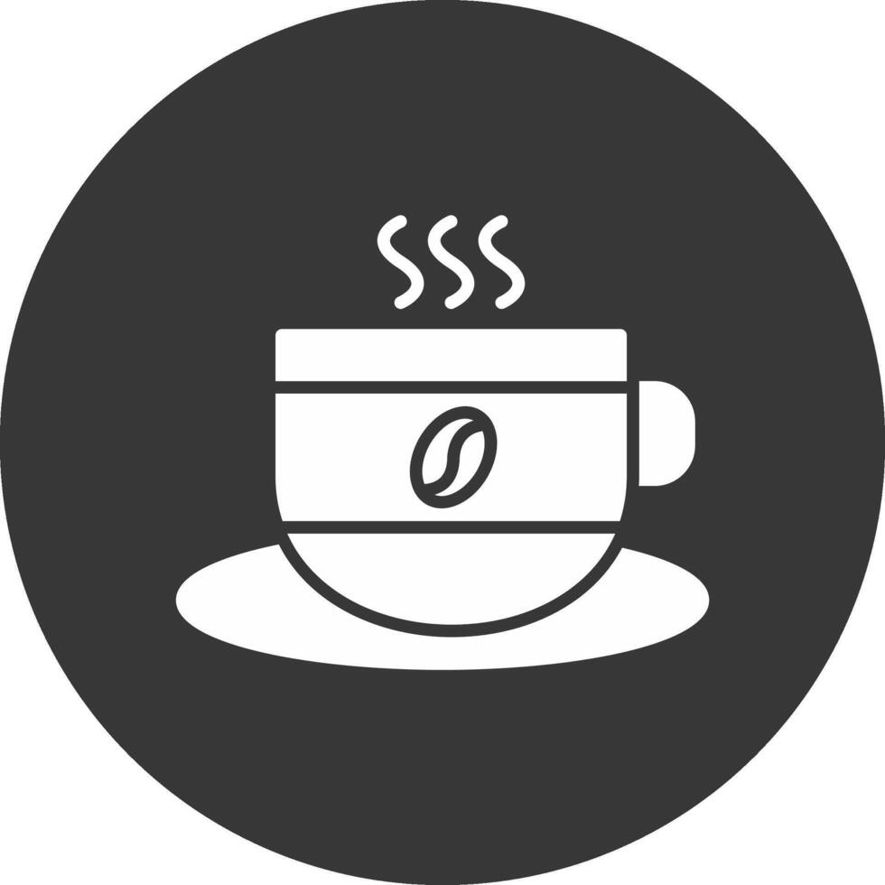 icono de glifo de taza de café invertido vector