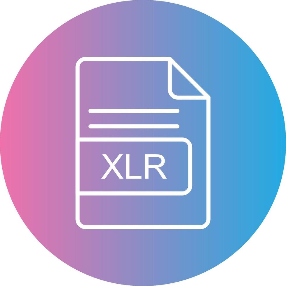 XLR File Format Line Gradient Circle Icon vector