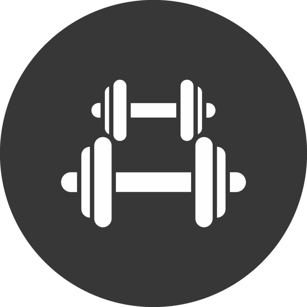 Dumbbell Glyph Inverted Icon vector