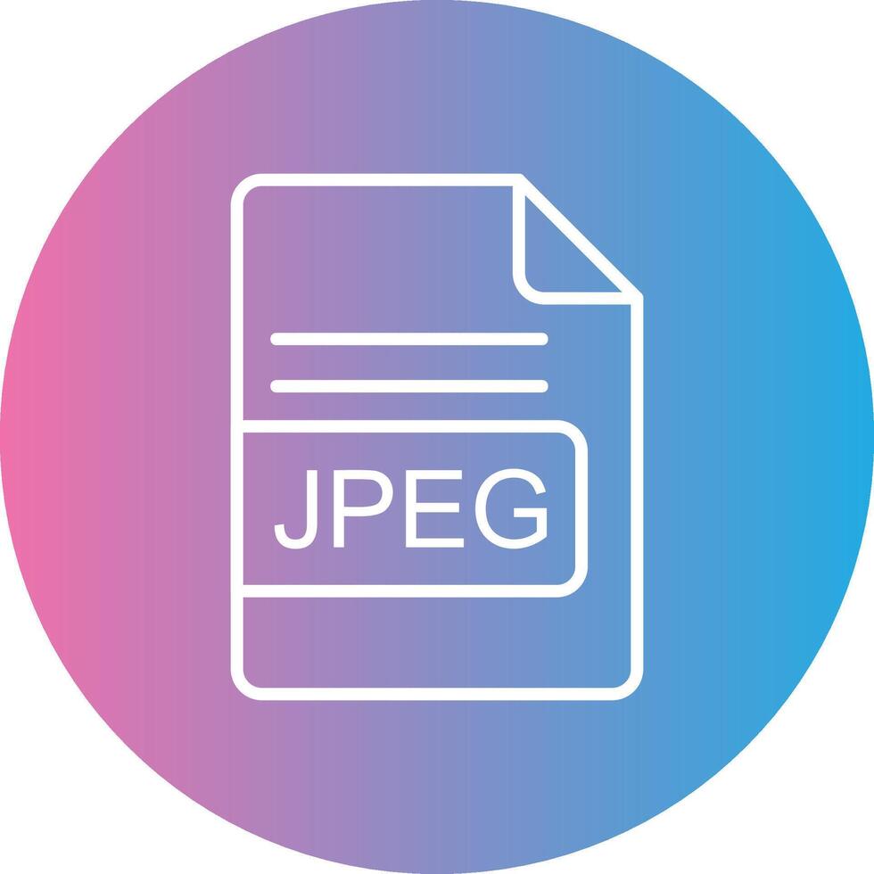 JPEG File Format Line Gradient Circle Icon vector